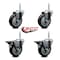 Service Caster 4 Inch Blue Polyurethane Wheel Swivel 58 Inch Threaded Stem Caster Set 2 Brakes SCC SCC-TS20S414-PPUB-BLUE-58212-2-PLB-2 - alternate 4